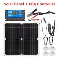 100w dual usb ports solar cells portable charging board solar panel for outdoor phone emergency power 60a solar controller