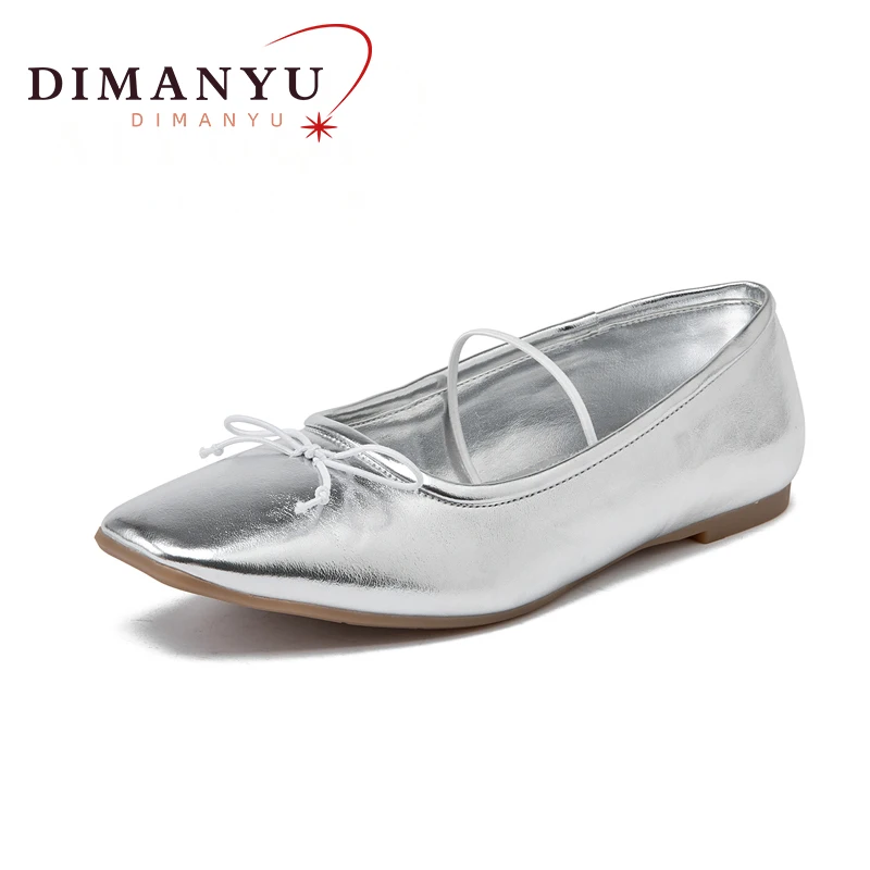 DIMANYU Women Female Mary Jane Shoes Summer 2023 New Ballet Lidies Flat Shoes Fashion Bow Women Shoes