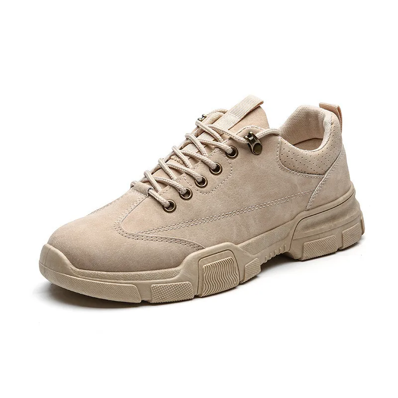 

Whoholl Men's Vulcanize Shoes Men Breathable Leather Mesh High Top Casual Desert Shoes Lace Up Spring Casual Lace-up Size 39-44