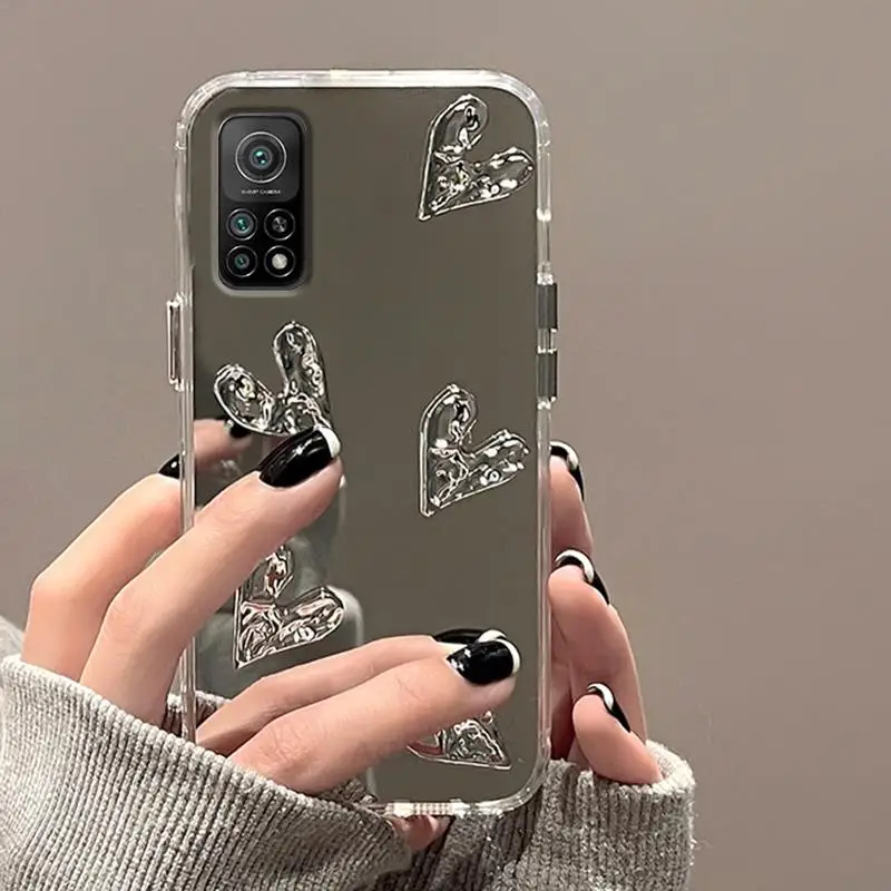 Зеркальный силиконовый чехол с 3D любовным сердцем для Xiaomi Mi 10T 10 9 8 Pro Lite Se, задняя крышка Mi10 Mi9 Mi8 Mi10t Mi10tpro Mi9Se 9lite 8lite