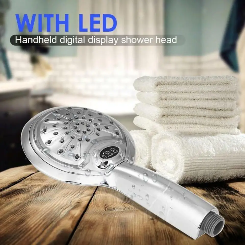 

Temperature Display Water Saving Sprayer LED Shower Head Digital High Pressure Showerhead 3 Colors Temperature