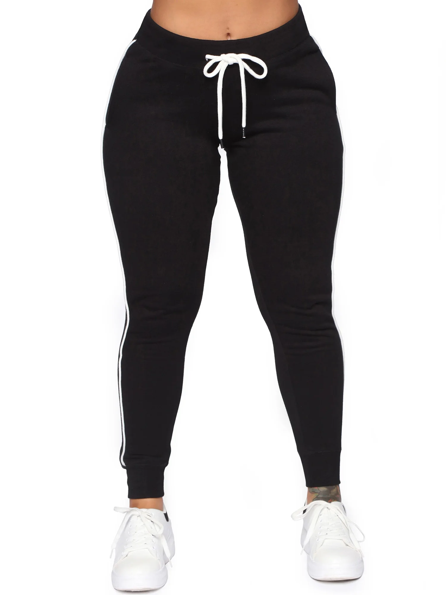 Women's Plus Size Sweatpants, Drawstring Slim Fit High Waisted Yoga Workout Pants, L-5XL