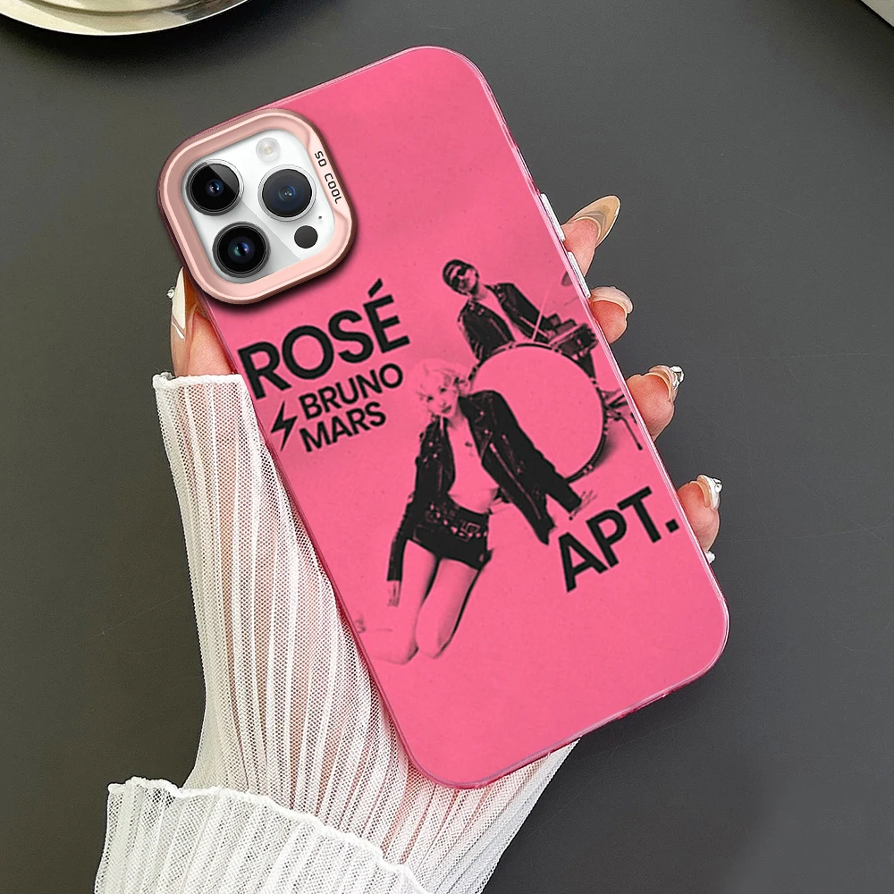 Singer B-Bruno M-Mars APT Phone Case For iPhone 16 12 13 14 15 Pro Max Plus Color Electroplated Silver IMD Laser Shell