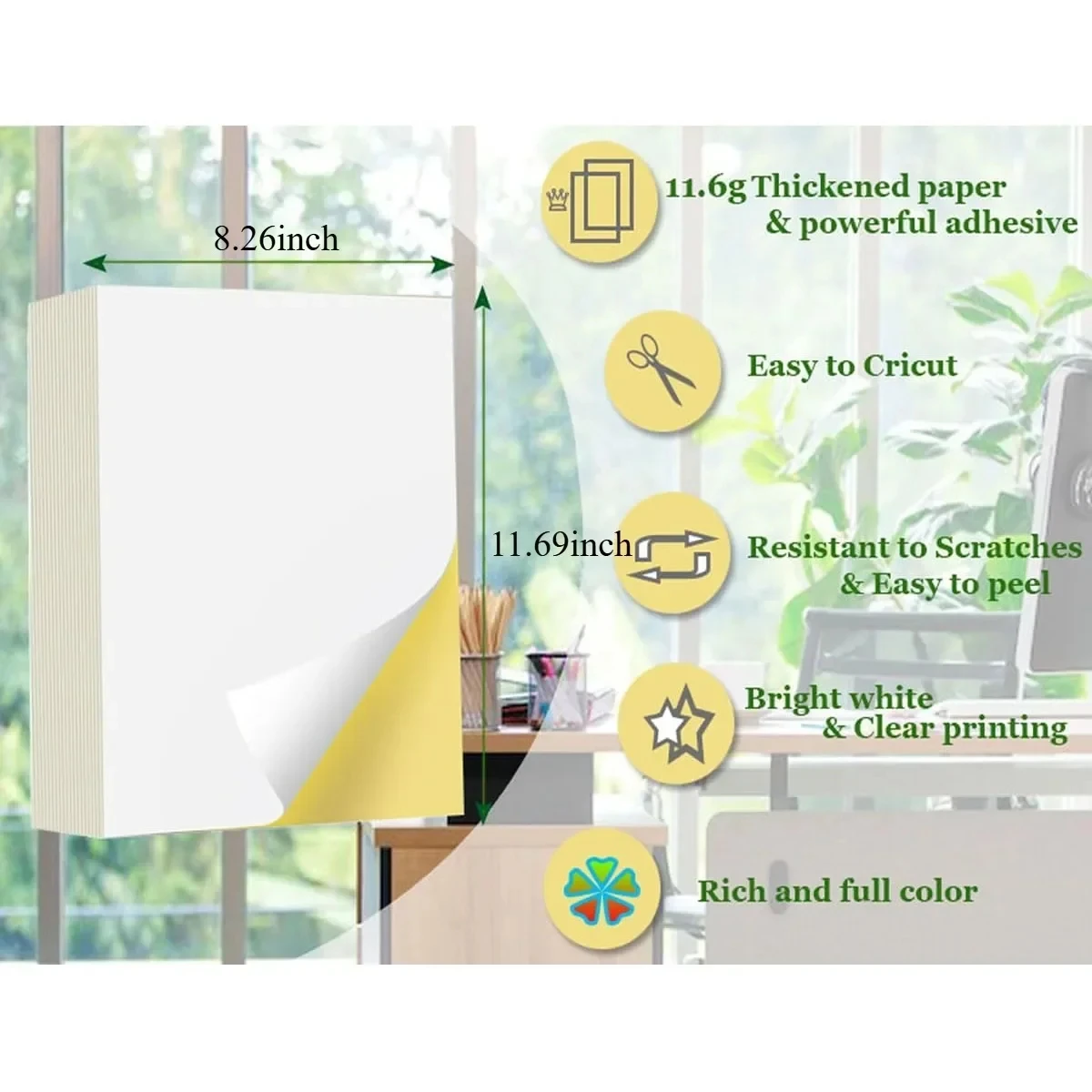 Липкая матовая бумага формата А4 белая самоклеящаяся этикетка для струйного