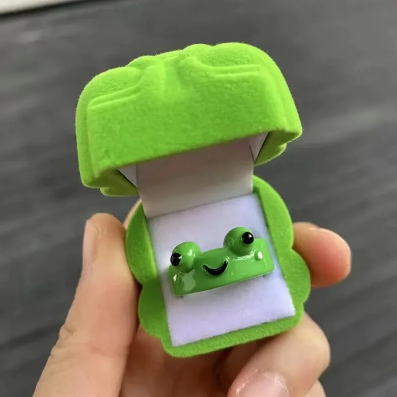 

Cute Smile Frog Rings For Women Girls Funny Cartoon Animal Rings Aesthetic Jewelry Greative Friendship Ring Party Travel Gifts