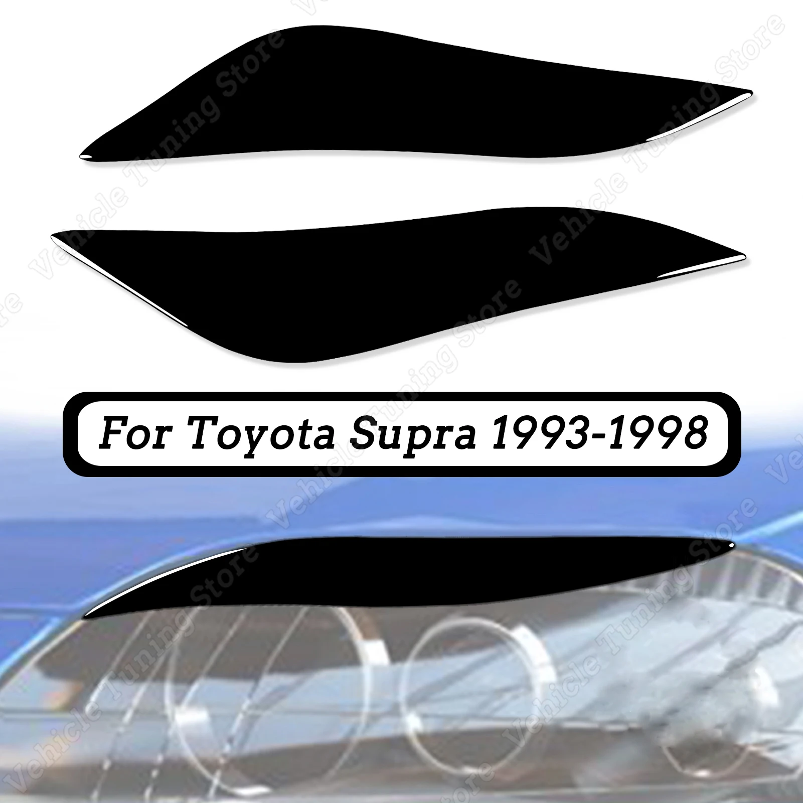 

2 шт., автомобильные наклейки для передней фары Toyota Supra 1993-1998