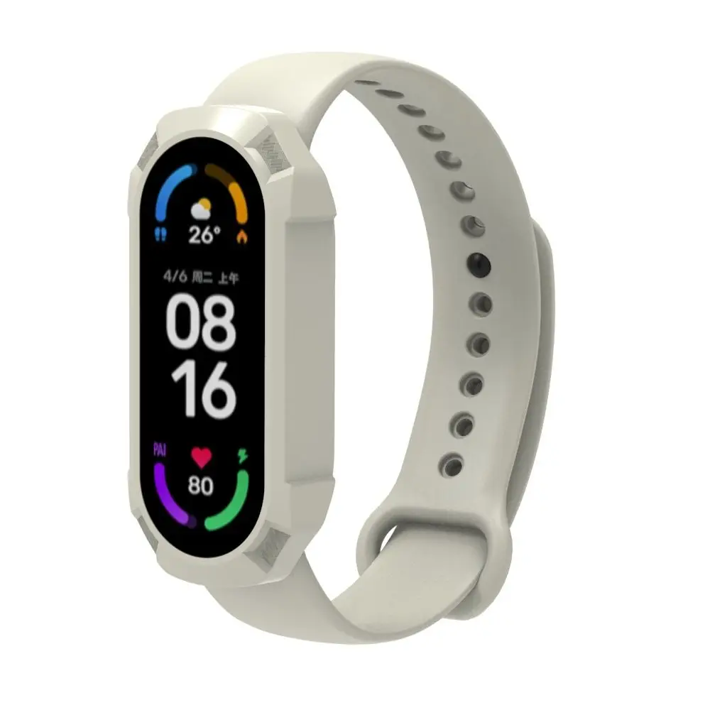 Чехол из поликарбоната и стекло для Xiaomi Mi Band 6 чехол с полным покрытием Защита