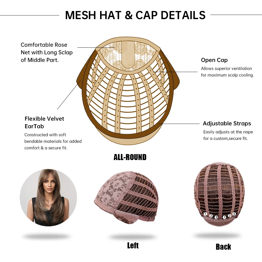 Длинные прямые синтетические парики HAIRCUBE коричневые смешанные белые блестящие
