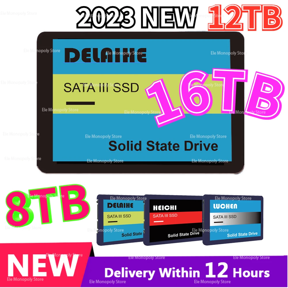 

2023 Новый SSD жесткий диск 8 ТБ 500 ГБ 1 ТБ 2 ТБ Sata3 2,5 дюйма TLC 5000 Мб/с Внутренние твердотельные диски для ноутбука и настольного компьютера