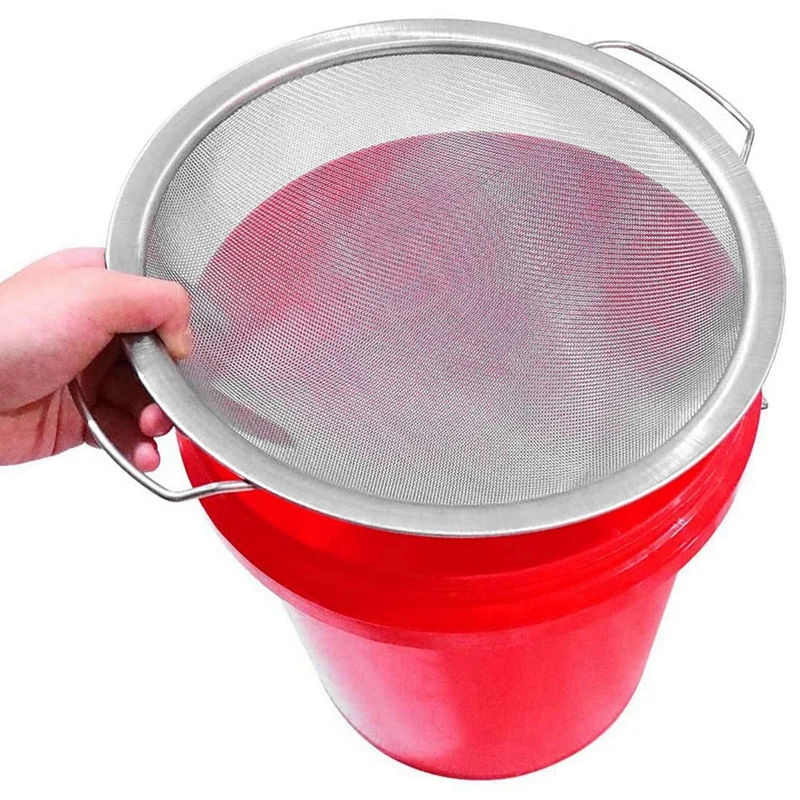 

3X Paint Strainer Mesh Stainless Steel Paint Emulsion Honey Funnel Filter Cover Filter Tool Product 60-Mesh 11.4Inch