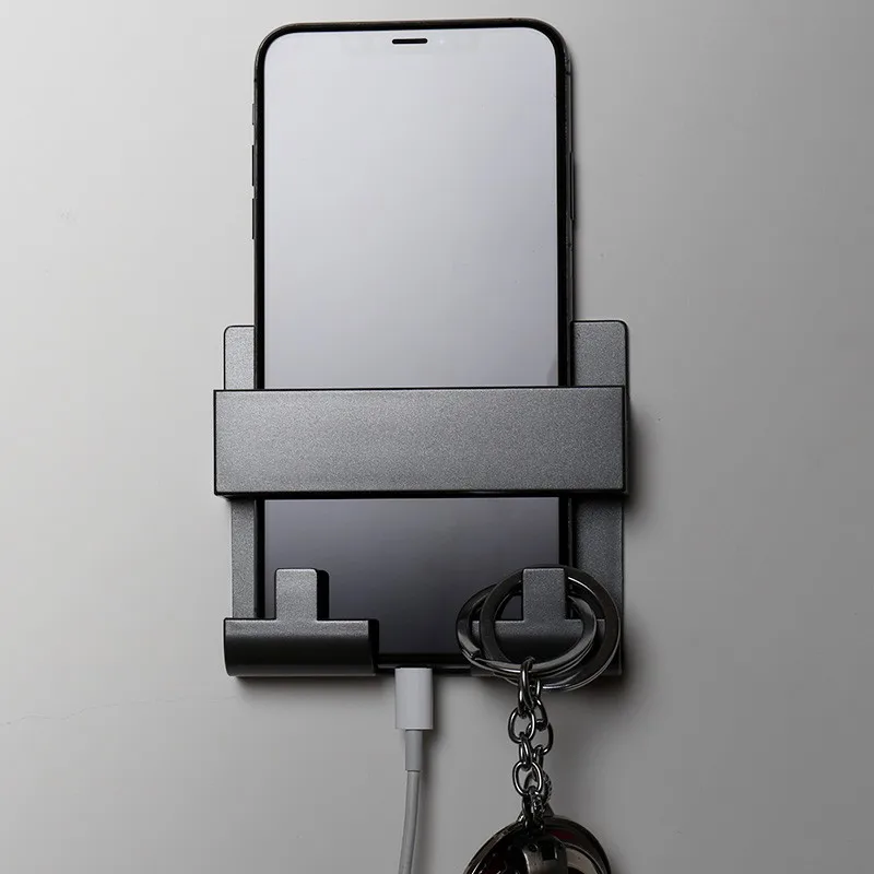 

Universal Cellphone Storage Box Creative Charging Bracket Wall Mounted Phone Holder Phone Charging Bracket Charger Hook Pasted