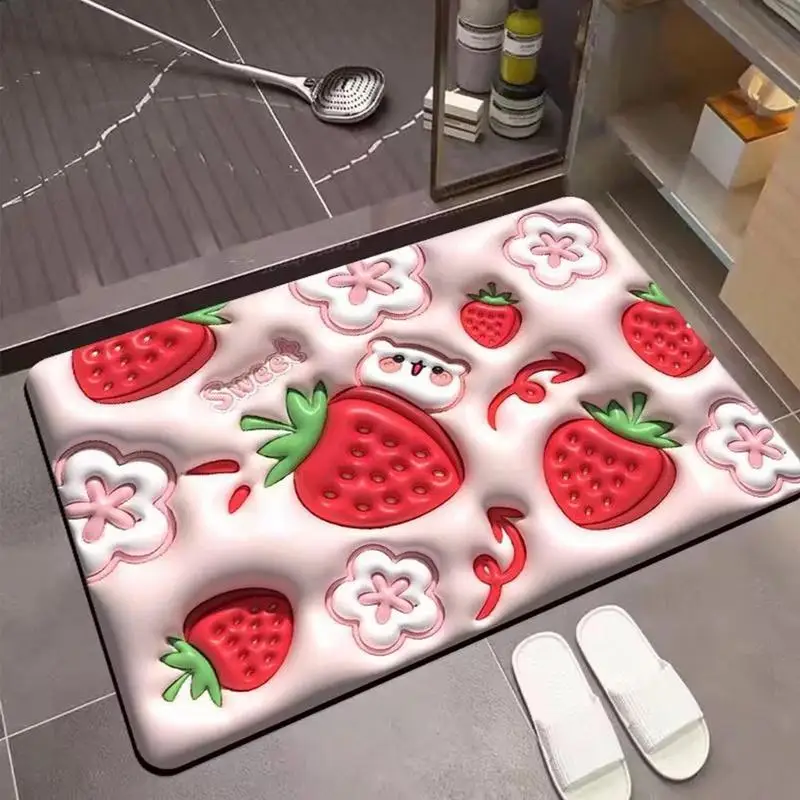 

Cute 3D Diatomite Bath Mat Non Slip Mud Toilet Pad Diatom Super Absorbent Bathroom Carpet Quick Dry Shower Coat For Kitchen