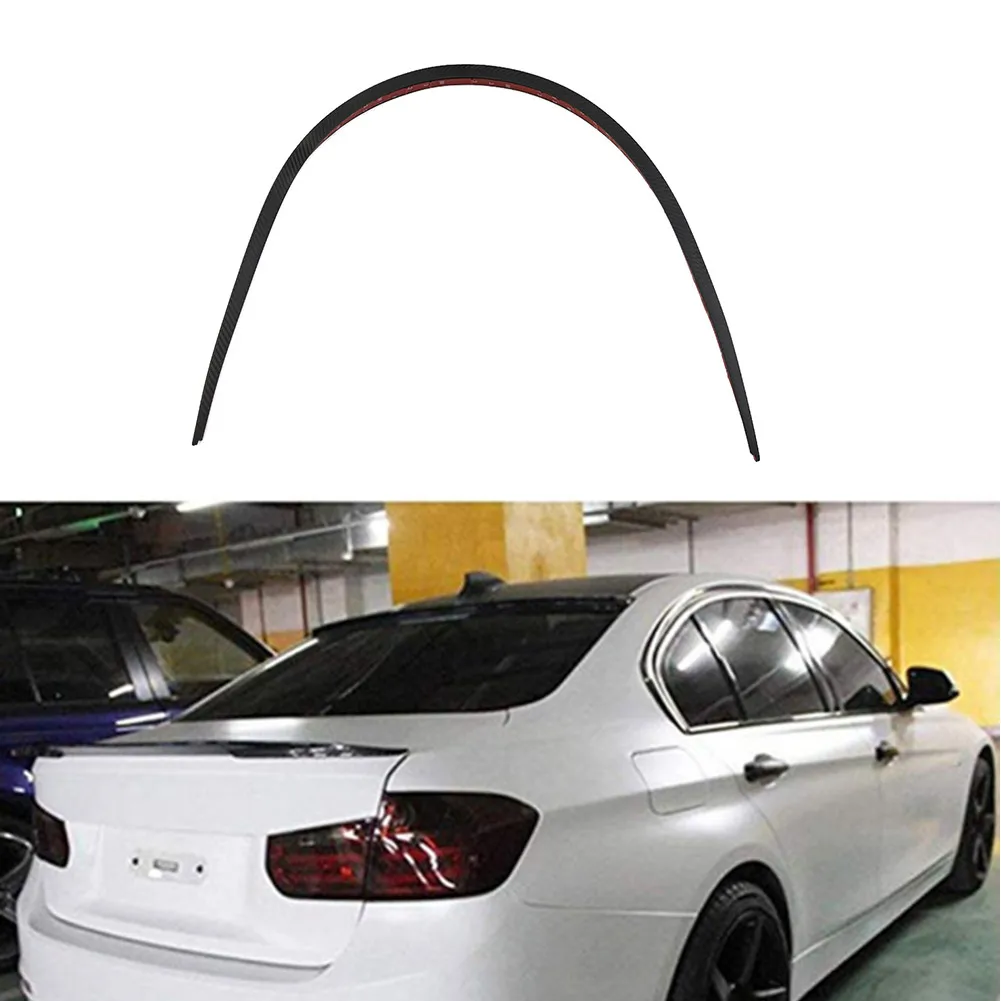 

Wing Car Spoiler Bonnet Carbon Fiber Flexible Hatch Gate Lip Rear Roof Trunk Accessory Black Parts Replacement