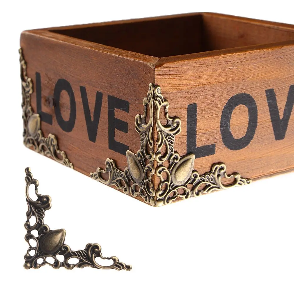 

30Pcs Delicate Box Corner Bracket Decorative Vintage Carved Alloy Photo Frame Protector DIY Exquisite Luxuriant Notebook Cover