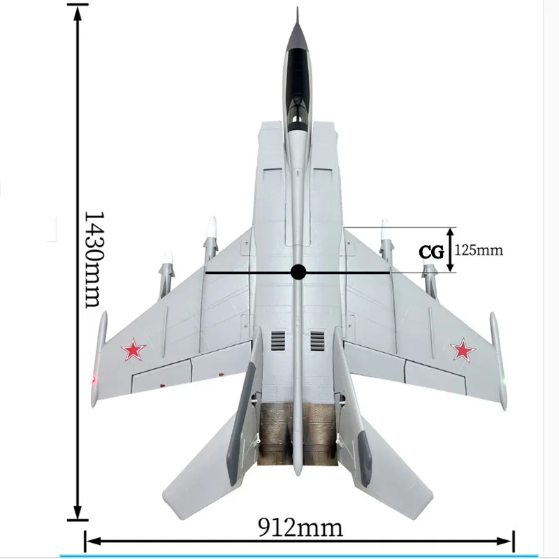 Mikoyan MiG-25 RC like real combat aircraft fixed wing simulation plane airplane kit Double 64mm ducted motor