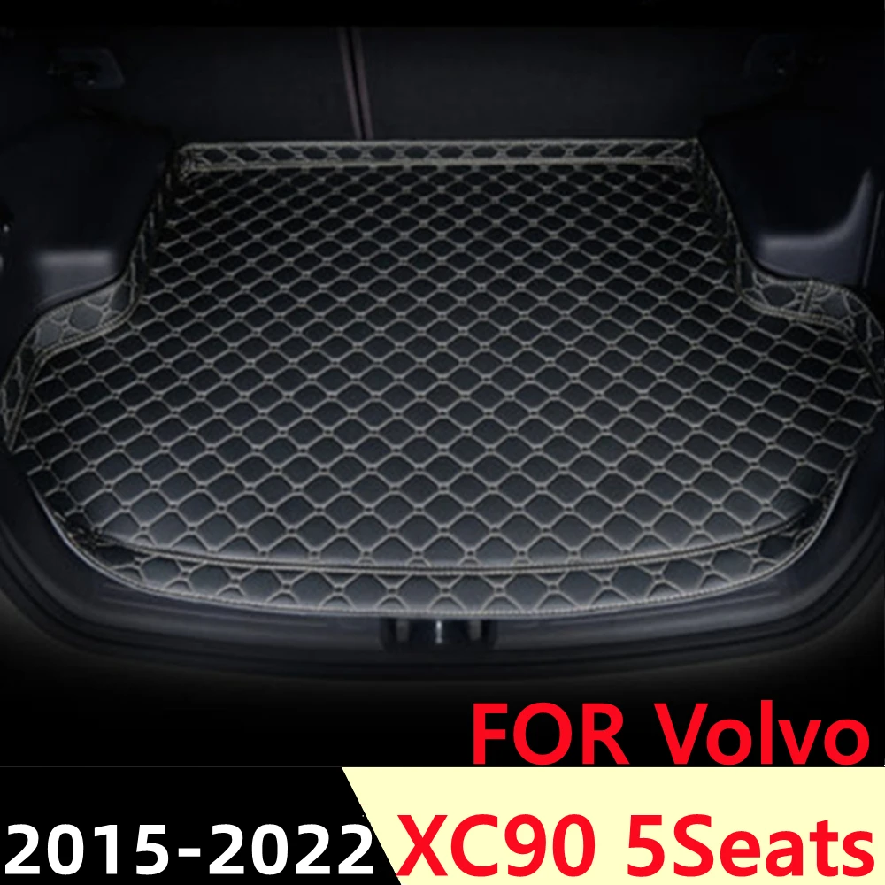 

Автомобильный коврик для багажника Volvo XC90, 5 сидений, 2015-2022, высокая сторона, водонепроницаемый задний грузовой коврик, коврик, автомобильные...