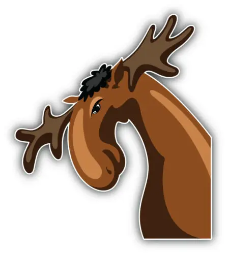 

For 10cm! Sticker Foil Car Wash Fixed Angry Elk Head Cartoon Comic H2255