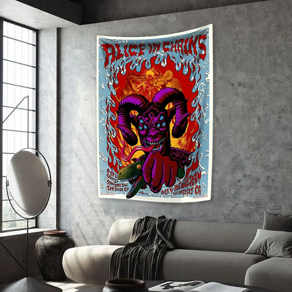 Гобелен рок-группы А-Алиса в цепях домашний декор эстетичное покрывало настенные