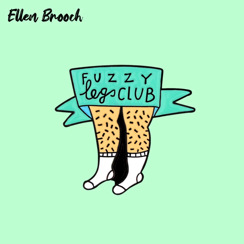 

Funny Women Enamel Pins Fuzzy Leg Club Brooches On Backpack Clothes Badge Lapel Pin Gift for Friends Girls Jewelry