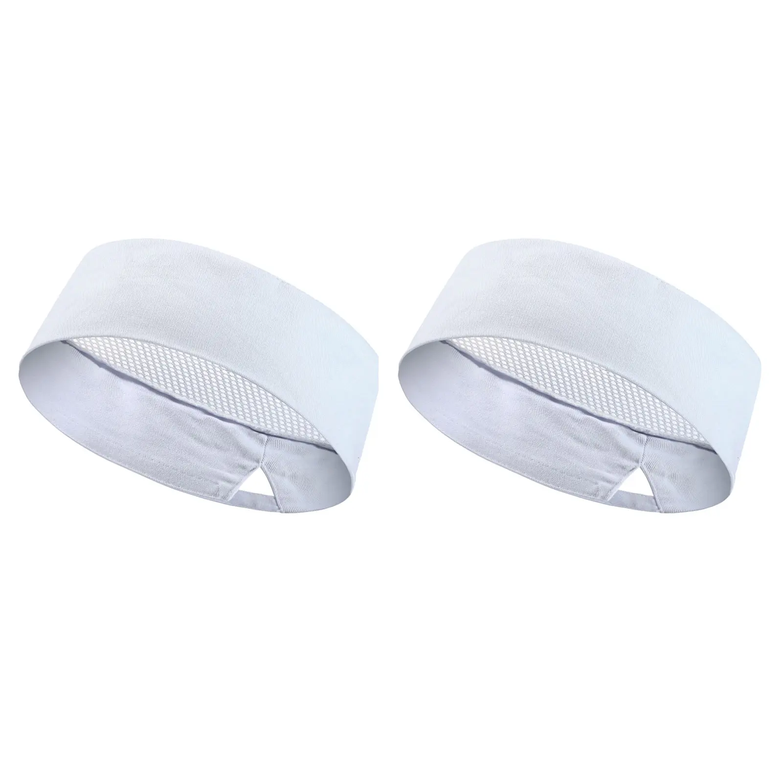

2pcs Men Women Work Cap Skullies Home Cotton Blend Beanie Hat Hotel Kitchen Chefs Waiter Service Mesh Top Restaurant Cooking