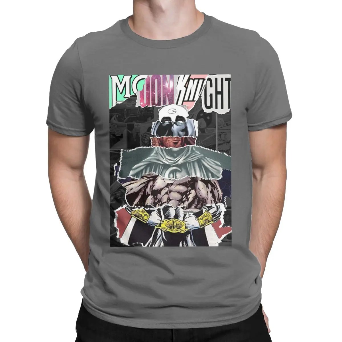 Marvel Moon Knight Ripped T-Shirt Men   Novelty 100% Cotton Tee Shirt O Neck Short Sleeve T Shirt Gift Idea Clothes