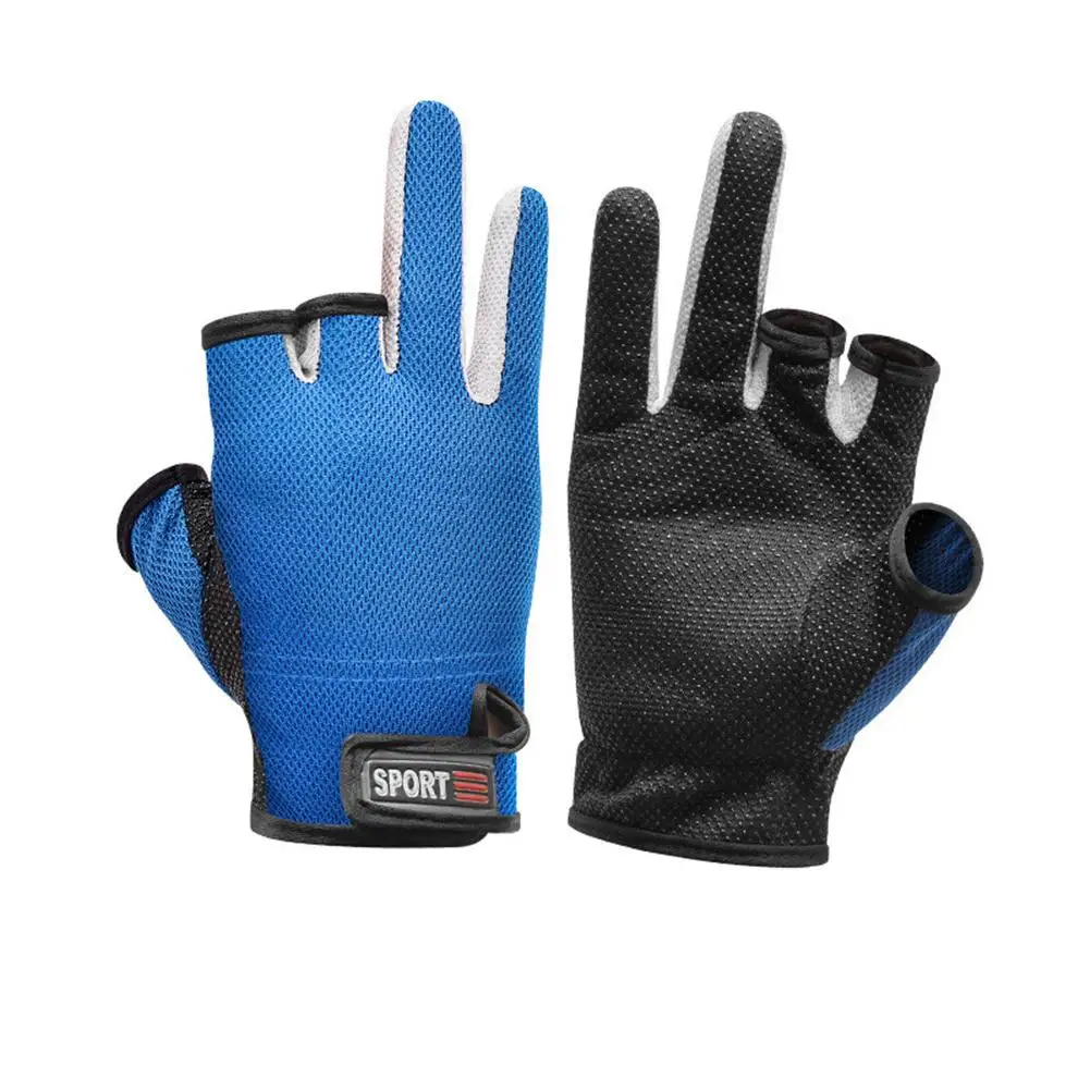 

1 Pair Anti-slip Fishing Gloves Three Fingers Cut Universal Fishing Outdoor Sports Breathable Quick-drying Angling Gloves Summer