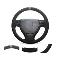 diy custom hand stitched soft black suede steering wheel cover for bmw 5 series f07 f10 f11 f18 2011 2014 7series f01 f02