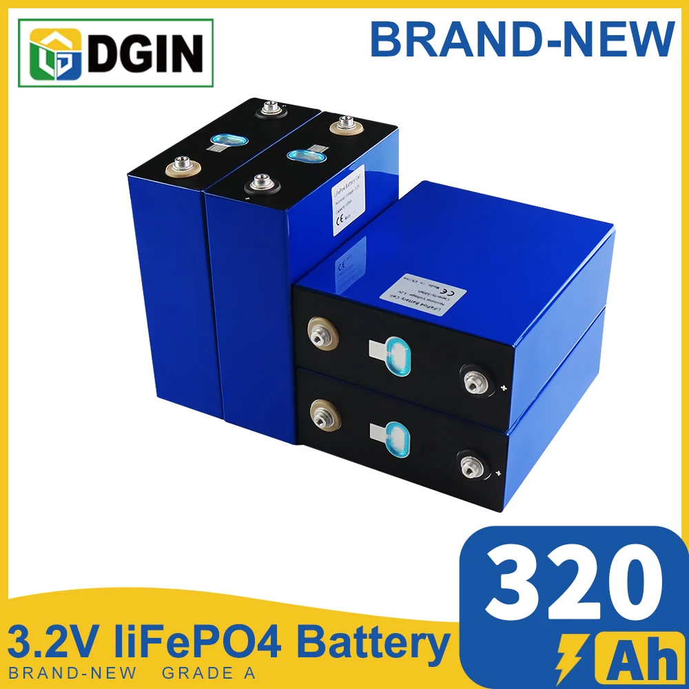 

4PCS 310AH Lifepo4 3.2V 320AH Lithium Iron Phosphate Grade A Battery DIY Cell Pack Deep Cycles For Solar Energy System Vans Boat