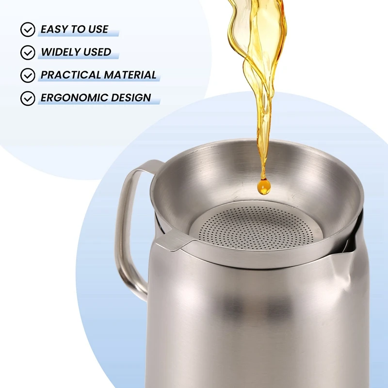 Горшок для масляного фильтра из нержавеющей стали 2-в-1 емкость кухни 2 л