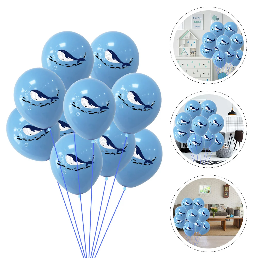 

20pcs Whale Latex Balloons Wave Cartoon Balloons Marine Theme Party Balloons