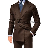 mens 2 pieces suits double breated tuxedos for wedding blazer sets costume homme jacket pants