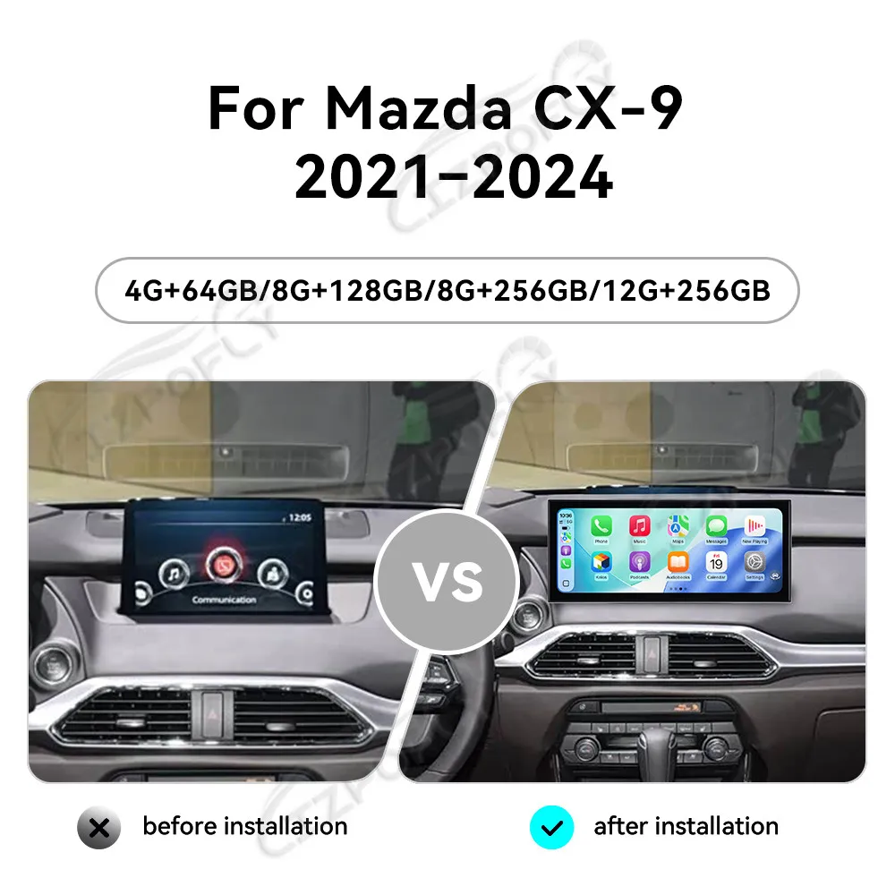 Фото Автомобильный радиоприемник Carplay 15,8 дюйма с сенсорным экраном для Mazda CX-9 2021-2024 Android15, GPS-навигация, мультимедийный плеер, головное устройство №2