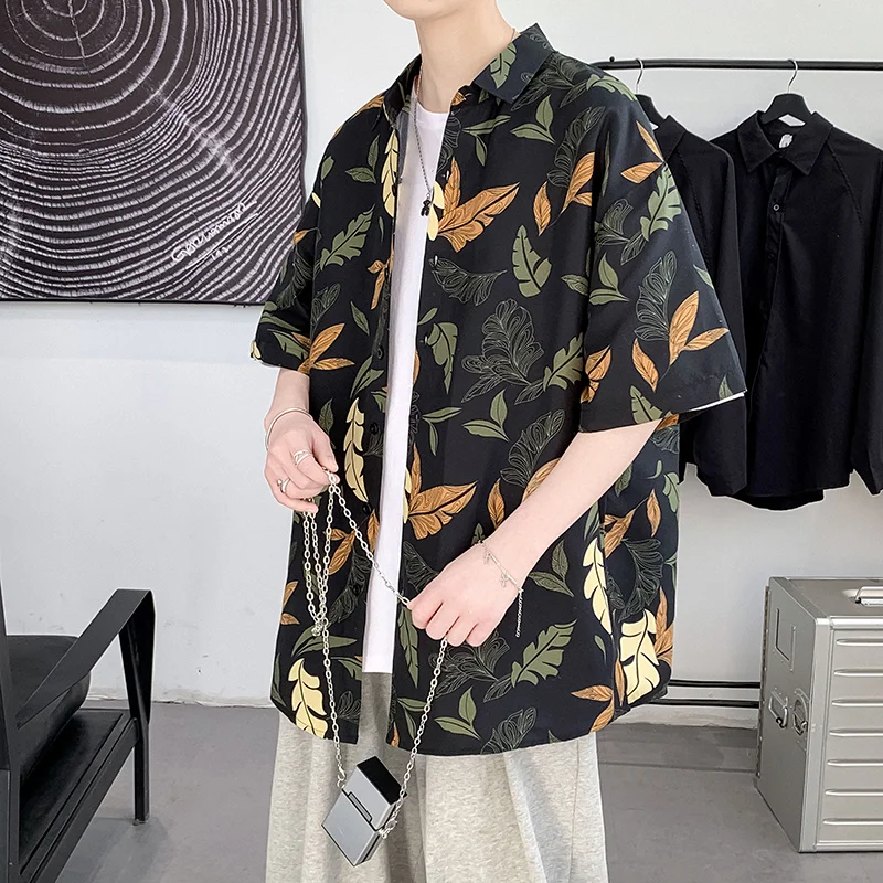 

Summer Hawaiian Shirts Men Fashion Printed Casual Shirts Men Streetwear Loose Short Sleeve Shirts Mens Plus Size Shirts M-5XL