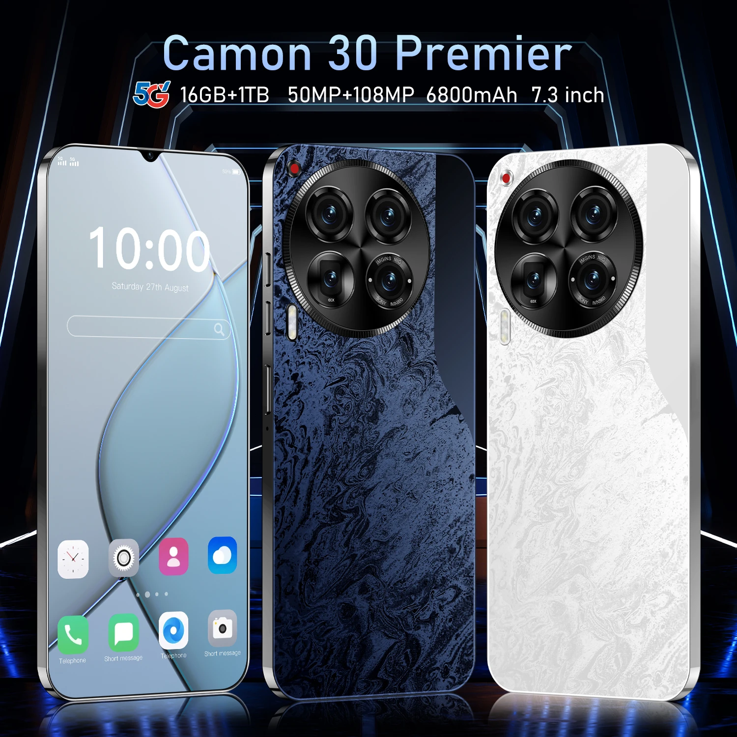 Смартфон Camon 30 Premier телефон с экраном 888 дюйма 10 ядер 16 ГБ + 1 ТБ 8000 мАч 50 108 МП 4G