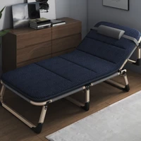 2022 new folding bed single lunch bed office nap artifact simple marching lounger portable home hospital accompanying bed