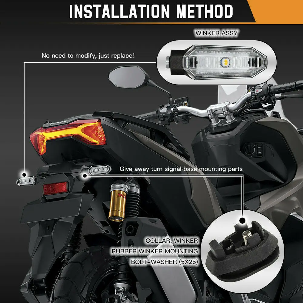 Светодиодный указатель поворота для Honda CB 400F 500F 650F 400X 500X CMX 300 500 CRF 250L/ 250 Rally 300L NC700