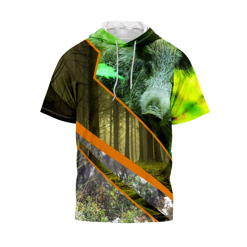 

2022 New Summer Men's T-shirt Women's Top Hoodie Animal Wild Boar 3D Printing Street Harajuku Daily Casual Outdoor Short Sleeve