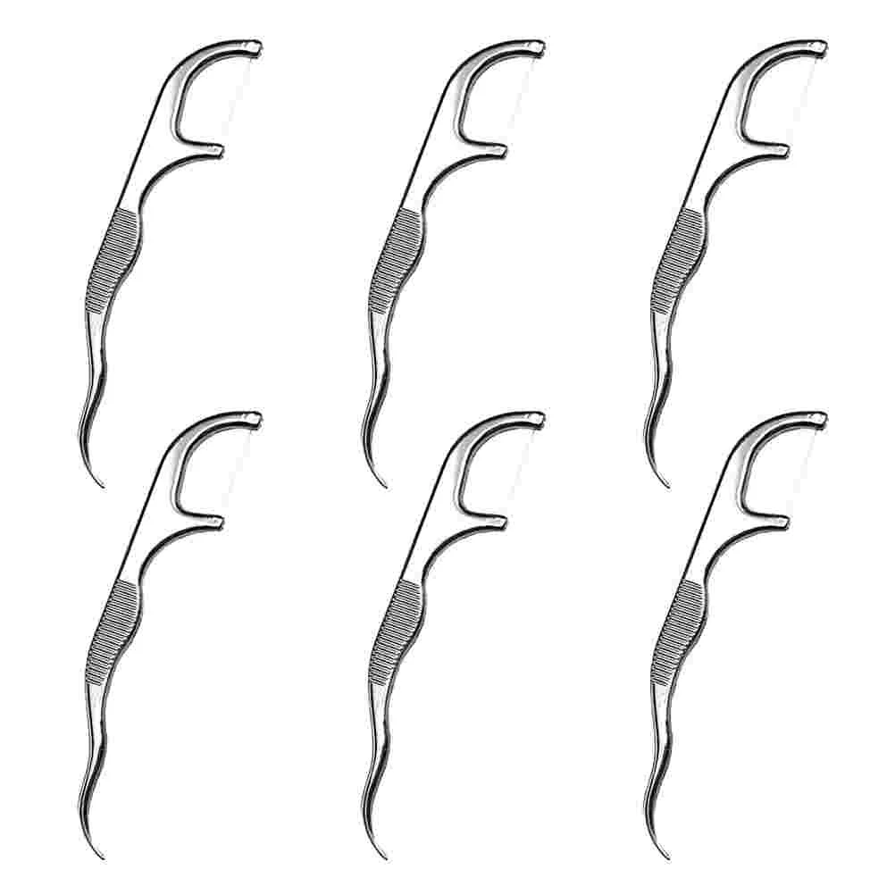 

Pickflossoral Cleaner Flosser Glide Travel Interdental Tools, принадлежности для ухода за многоразовыми поплавками, металлические угловые палочки Stee из нержавеющей ст...