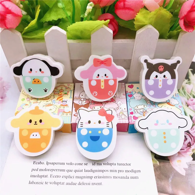 

12 шт. кавайная Sanrioed аниме серия HelloKitty mymelody Kuromi милые модные Мультяшные резиновые сассафраса студенческие канцелярские принадлежности для у...