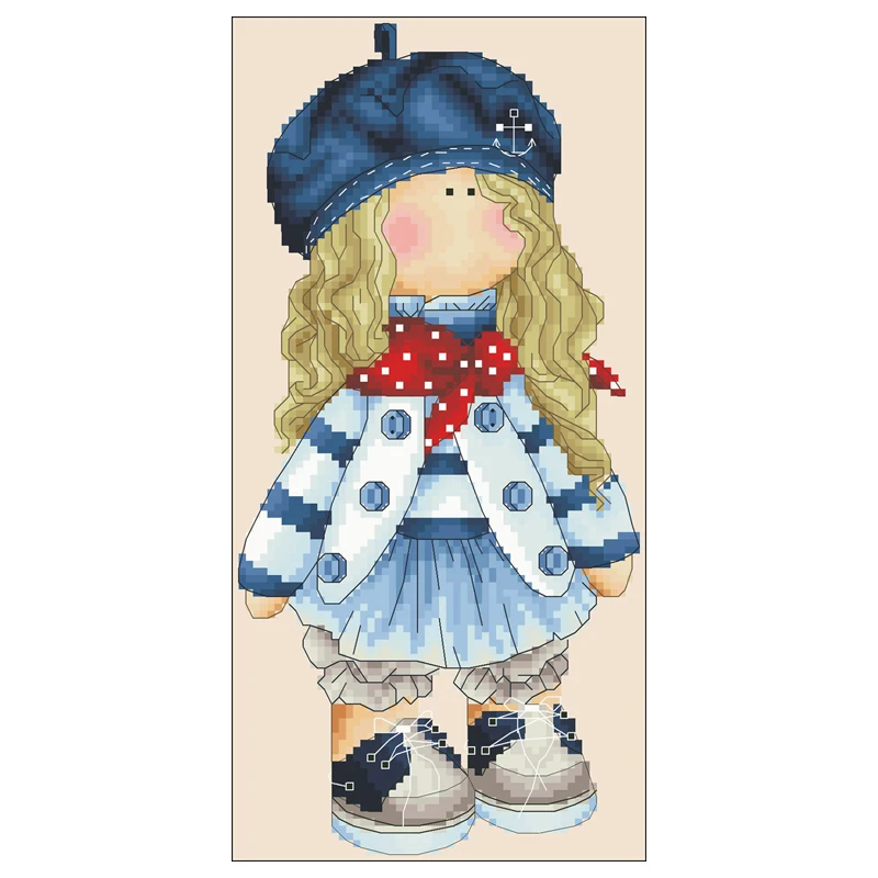 Золотая коллекция Amishop Набор для вышивки крестиком милая девушка маринеер