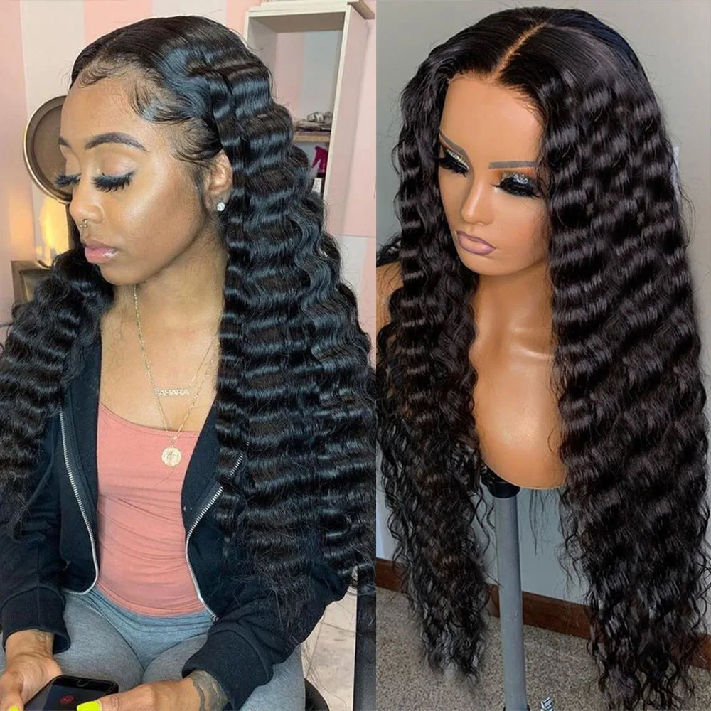 

Парик Loos Deep Wave на сетке спереди, 30 дюймов, 13x6, прозрачный, на сетке спереди, свободный, с глубокими вьющимися волосами, парик на 4x4