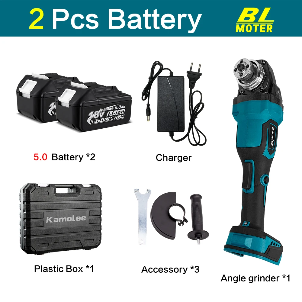 

Kamolee аккумуляторная угловая шлифовальная машина 18500 об/мин