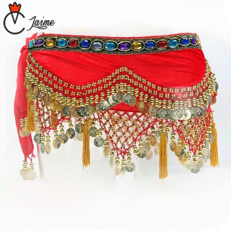 

belly dance belt for belly dancing Hip Scarf Colorful Rhinestone Adjustable Fit Velvet Belt for Belly dancing coin belt