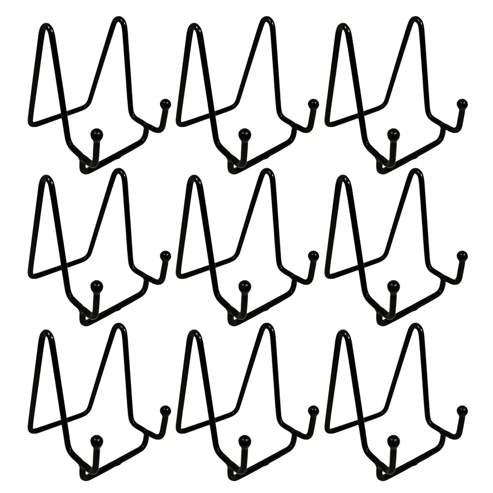 

9Pcs Plate Stands for Display,Black Iron Easel Plate Holder Display Stands Frame Holder Stands for Picture Frames 1