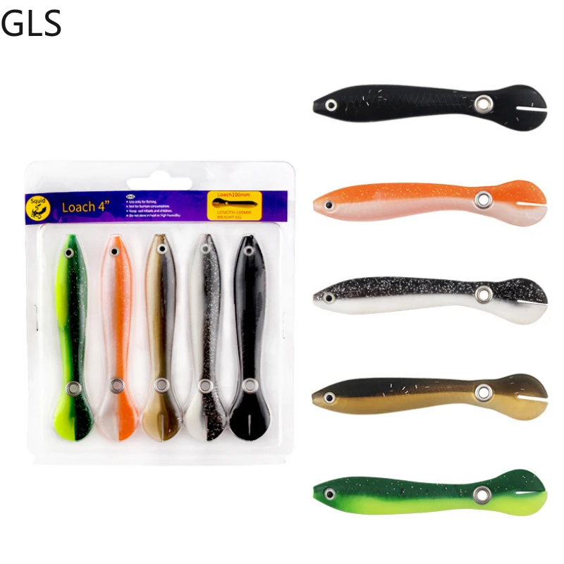 

GLS New 10cm/6g Realistic Body Soft Fake Bait Sinking Artificial Wobbler Loach Sea Bass Fishing Lure Pesca