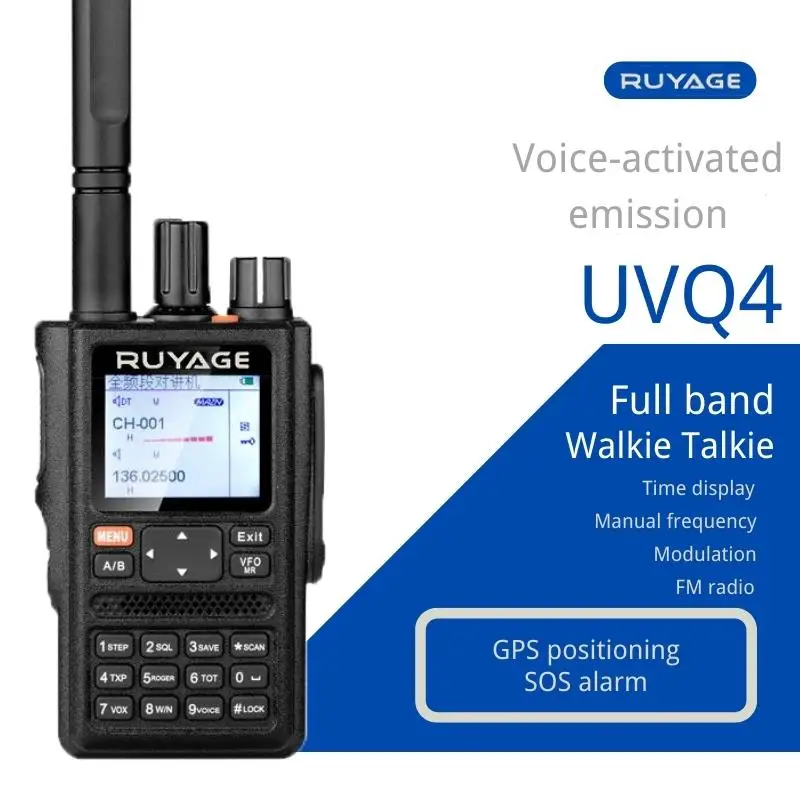 Ruyage UVQ4 All Band Radio Receiver Dual Band Long Distance Walkie Talkie High Powered Two Way Radio FM Transceiver Transmitter