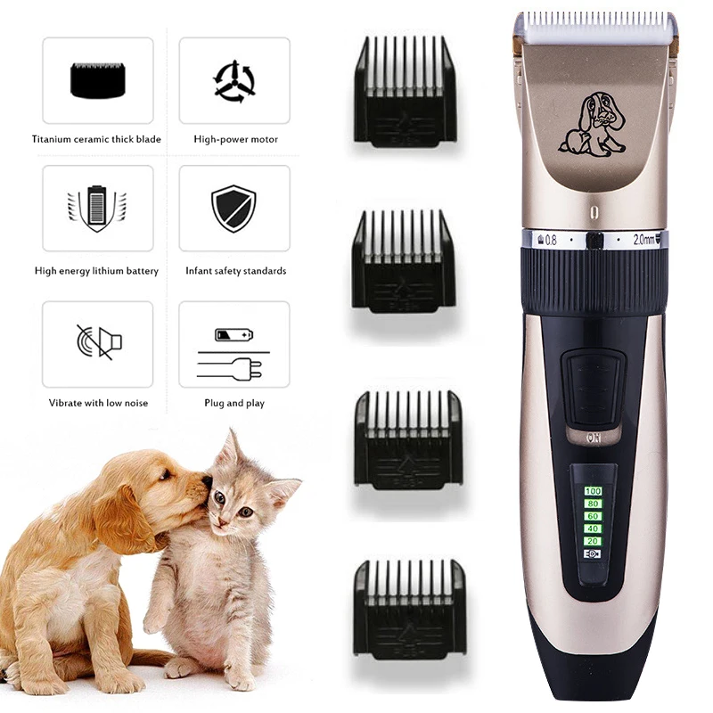 

Dog Clipper Dog Hair Clippers Grooming Pet/Cat/Dog Haircut Trimmer Shaver Set Pets Cordless Rechargeable Professional Scissors