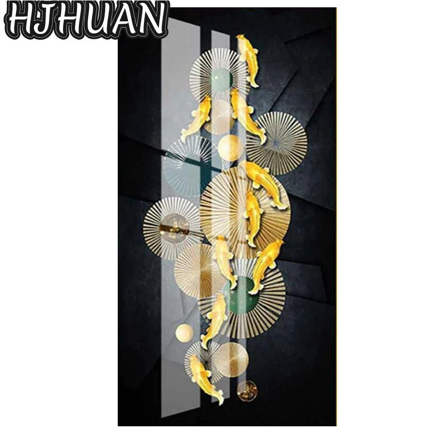 

Новая алмазная живопись «сделай сам» с изображением рыбок, вышивка крестиком, полная вышивка, картины искусственных предметов, подарок, укр...