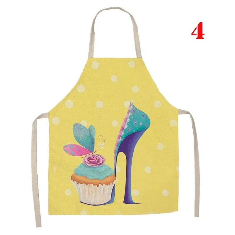

Cake Donut Pattern Kitchen Apron Men and Women Home Sleeveless Apron Cooking Household Cleaning Tools High Heels Art Print Apron
