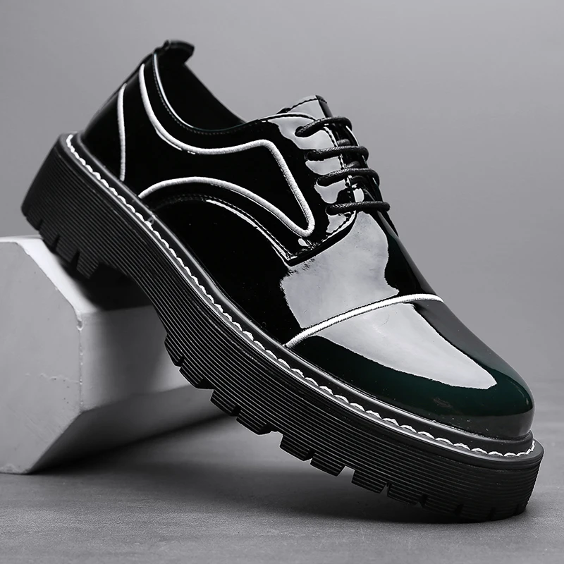 Итальянская модная кожаная обувь туфли-оксфорды мужская повседневная деловые